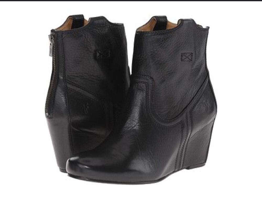 Frye Carson Wedge Bootie’s - Size 11 - Black Leather